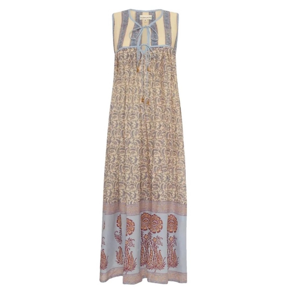NWT Daughters of India Aahana Maxi Dress in Blue Bell Floral Size XL - Picture 12 of 16